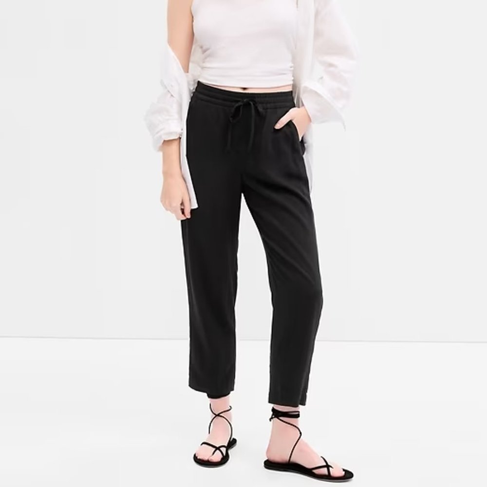NWT GAP Factory Black Twill Easy Pants Lightweight